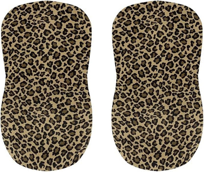 Leopard Print Bar Stools Covers, Set of 2 Height Counter Bar Stools Anti-Slip Seat Covers for Swivel Barstools Cover Adjustable Stool Chair Home Kitchen Furniture Protector