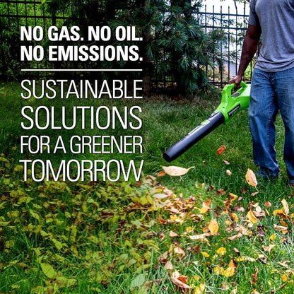 Greenworks 24V (90 MPH / 320 CFM / 125+ Compatible Tools) Cordless Axial Leaf Blower, Tool Only