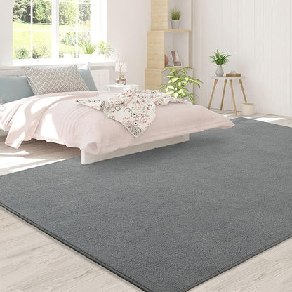 Area Rugs for Bedroom Living Room, 5x8 Grey Super Soft Comfy Thickened Memory-Foam Indoor Carpets, Modern Aesthetic Minimalist Carpet for Boys Girls Adults Apartment Nursery Home Décor