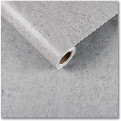 CRE8TIVE 24"x118" Wide Grey Concrete Wallpaper Peel and Stick Removable Cement Contact Paper Thick Texture Self Adhesive Waterproof Paper Roll for Countertop Cabinet Industrial Decorative Vinyl Film