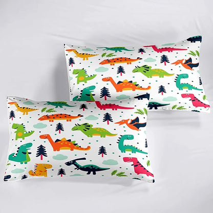 Dinosaurs Kids Comforter Bedding Set 3 PCS Super Soft Breathable Print Kids Bedding Sets for Boys Girls, Machine Washable Durable Comforter Set with Comforter and 2 Pillowcases (Twin, Dinosaur)