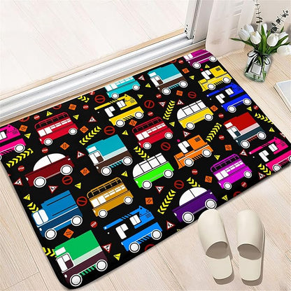 Car Play Mat Kids Rugs for Playroom Car Track Rug Kids Mat Construction Play Mat Car Play Rug Car Carpet for Kids Carpet for Bedroom Truck Rugs for Boys Room,Black 2'×3'