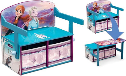 Delta Children Kids Convertible Activity Bench - Greenguard Gold Certified, Frozen II & Deluxe Toy and Book Organizer, Disney Frozen II