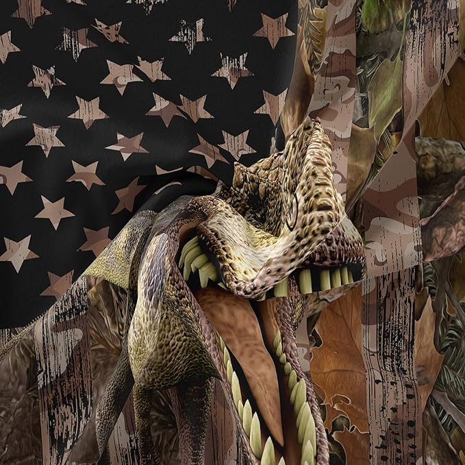Tailor Shop Dinosaur Boys Comforter Sets Queen Size,Dinosaur Bedding Sets for Kids Teens,Camo Comforter Sets American Flag Comforter Sets with 1 Comforter 2 Pillowcase…