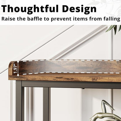 IRONCK Console Table, Sofa Table with Power Outlet, Farmhouse Hallway Table for Entryway, Living Room, Height Adjustable, Easy Assembly, Rustic Brown,55"