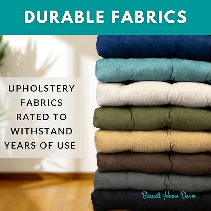 Barnett Home Decor Microsuede Dining Chair Cushions, 16.5 x 18, Pack of 2 – Black – Reversible, Machine Washable