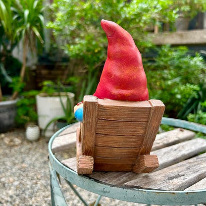 Drinking Coffee Faceless Garden Gnome Statue Decoration 7.1" Figurine Ornament for Indoor Outdoor Home Patio Yard Lawn