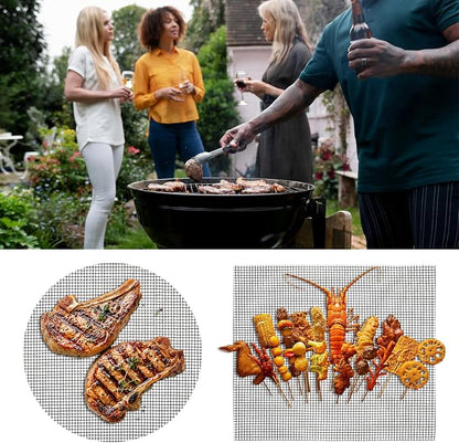Grill Mesh Mat Set of 5 Non-Stick BBQ Grill Mats Reusable Grilling mat for Gas, Charcoal, Pellet, Oven & Air Fryer, 15.7 x 13 Inch