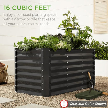 Best Choice Products 4x2x2ft Outdoor Metal Raised Garden Bed, Deep Root Box Planter for Vegetables, Flowers, Herbs, 119 Gallon Capacity, 100% Non Toxic Materials - Terracotta