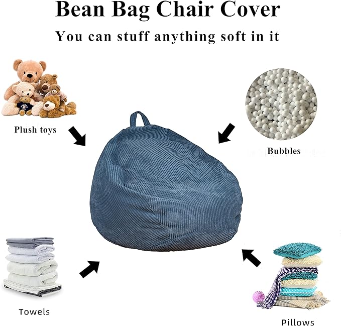 Bean Bag Chairs Cover (No Filler), Bean Bag Cover, Bean Bag for Kids, Adults, Teens-Large 36 x 45 inches Coffee Bean Bag