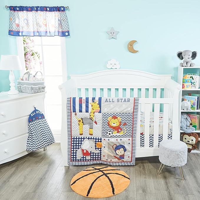 Hand Tufted Basketball Bedroom or Bathroom Rug - 25 in Round; 100% Cotton Kids Bathroom Mat; Decorative Kids Area Rug