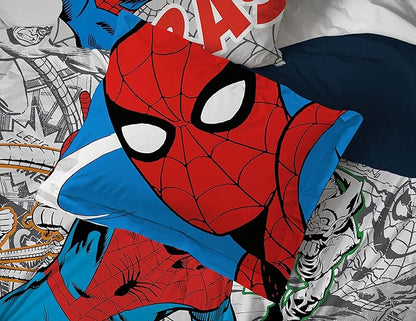Marvel Spiderman Spidey VS 7 Piece Full Size Bed Set - includes Comforter & Sheet Set Bedding - Super Soft Fade Resistant Microfiber (Official Product)