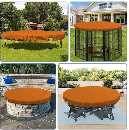 ECOOPTS 7 ft Round Pool Cover for Above Ground Pools, Swimming Pool Cover Protector Winter Safety Cover (Orange)