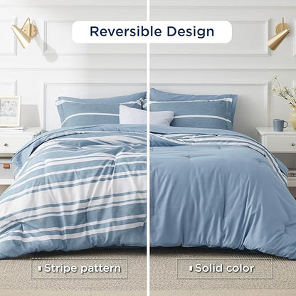 Bedsure Twin Comforter Set with Sheets - 5 Pieces Twin Bedding Sets, Twin Bed in a Bag