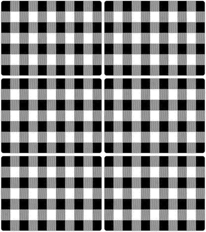 Black and White Plastic Placemats Set of 6 Check Plaid Table Mats Black Buffalo Plaid Place Mats Wipe Clean Washable Table Placemats for Indoor Outdoor Heat Resistant Kitchen Dining Table