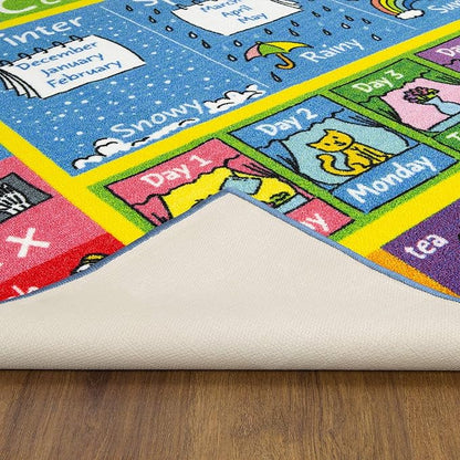 KC Cubs Playtime Collection ABC Alphabet, Seasons, Months and Days of The Week Educational Learning & Game Area Rug Carpet for Kids and Children Bedrooms and Playroom