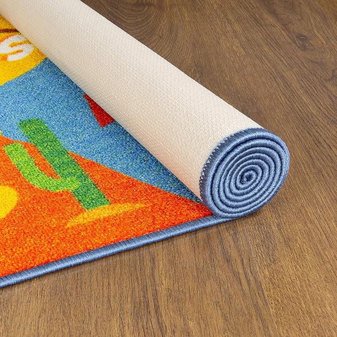 KC Cubs Playtime Collection USA United States Map Educational Learning & Game Area Rug Carpet for Kids and Children Bedrooms and Playroom (8'2" x 9'10"), Multi