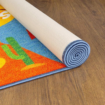 KC Cubs Playtime Collection USA United States Map Educational Learning & Game Area Rug Carpet for Kids and Children Bedrooms and Playroom (8'2" x 9'10"), Multi