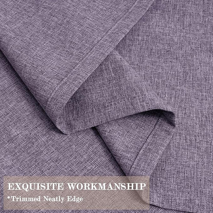 Room Divider Curtains Screen Partitions, Linen Look 100% Blackout Drapery 102 Inches Long, 100" Wide Pinch Pleated Window Drapes, Privacy Protecting, Light Blocking, (1 PC, Violet)
