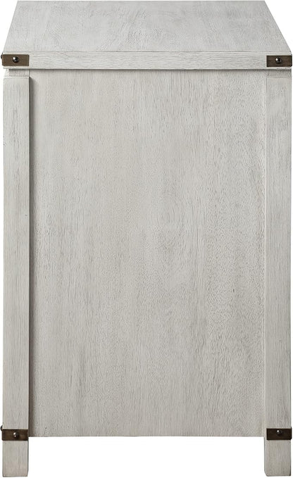 OSP Home Furnishings Designs Baton Rouge 2 Drawer File Cabinet with Rustic Design and Metal Accents, Champagne Oak