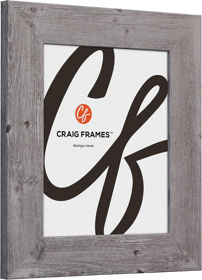 Craig Frames 12x26 Grey Oak Picture Frame for Posters and Gallery Wall | Lightweight shatter resistant acrylic facing with a rigid backing board, made in the USA