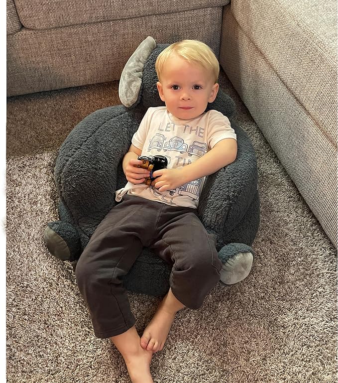 Trend Lab Moose Toddler Chair Plush Character Kids Chair Comfy Furniture Pillow Chair for Boys and Girls, 21 x 19 x 19 inches