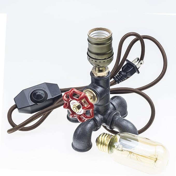 Loft Style Lamp, Squidward, Steam Punk Industrial, Bedside Night Lamp, Metal Body, Table Desk Light with Dimmer, LL-022