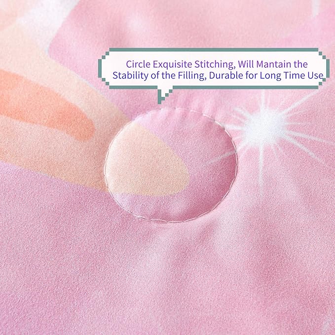 RYNGHIPY Kids Girls Comforter Set 6Pcs, Mermaid Bed in a Bag Queen Size, Fish Tail Print Teens Girls Bedding Set, Rainbow Bedding Collections