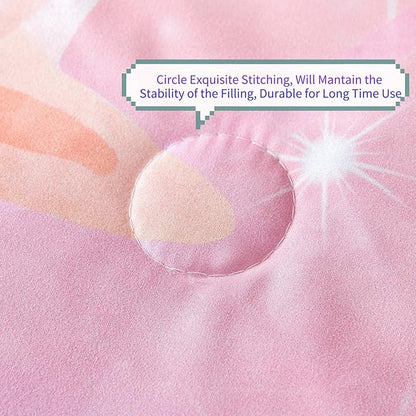 RYNGHIPY Kids Girls Comforter Set 6Pcs, Mermaid Bed in a Bag Queen Size, Fish Tail Print Teens Girls Bedding Set, Rainbow Bedding Collections