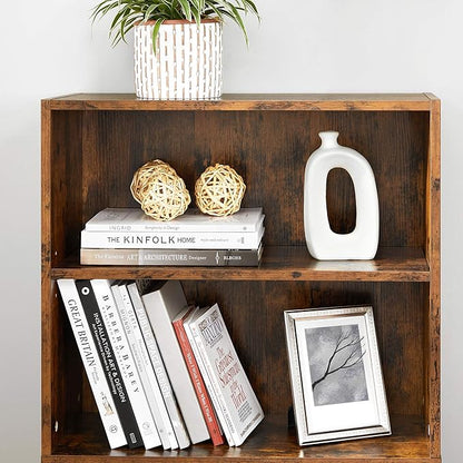 VASAGLE Bookshelf, 23.6 Inches Wide, 5-Tier Open Bookcase with Adjustable Storage Shelves, Floor Standing Unit, Rustic Brown ULBC165X01