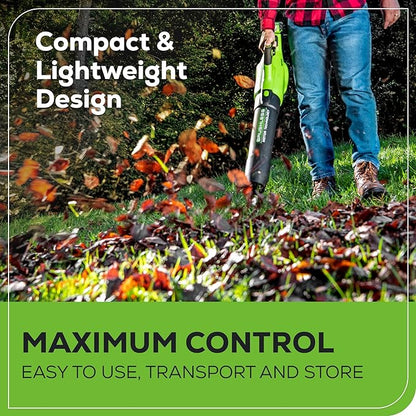 Greenworks 40V (130 MPH / 550 CFM / 75+ Compatible Tools) Cordless Brushless Axial Leaf Blower, 4.0Ah Battery and Charger Included