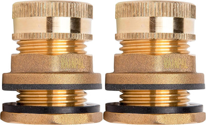 Brass Rain Barrel/Bucket Drain Port Kit (RBD020-2Pack)