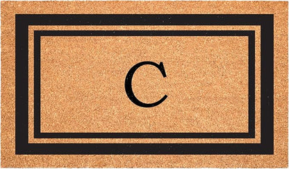 Calloway Mills 152962448 Black Border 24" x 48" Monogram Doormat (Letter C)