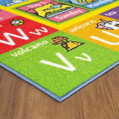 KC Cubs ABC Alphabet Animal Educational Nylon Area Rug