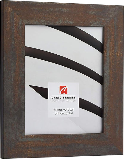 Craig Frames 5x7 Weathered Steel Picture Frame for Posters and Gallery Wall | Displays photos and prints behind clear glass, ready to hang, made in the USA