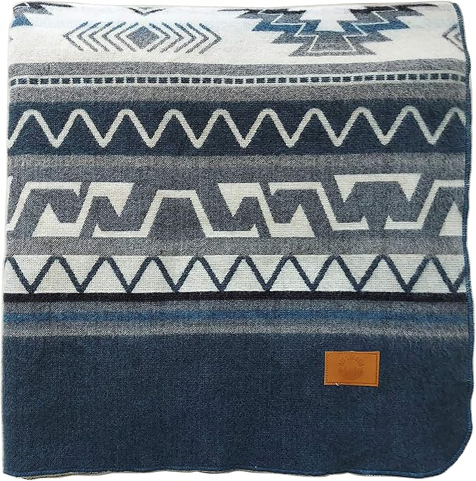 Off the Grid Inca Aztec Throw Blanket | Southwest Indian Navajo Boho Style | Native Woven Western Cover for Camping, Bedding, Couch