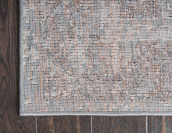Unique Loom Rosso Collection Vintage, Traditional, Bohemian, Geometric, Distressed, Southwestern Area Rug (2' 7 x 10' 0 Runner, Gray/Ivory)