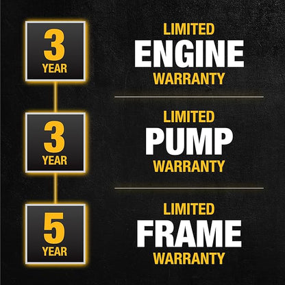 DeWalt DXPW3425E-S 3400 PSI Gas Pressure Washer, 2.5 GPM Axial Cam Pump, 208cc Recoil with Electric Start Engine, Spray Gun and Wand, 5 QC Nozzles, 5/16-in. x 25-ft. Hose, 49-State