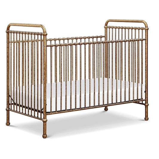 NAMESAKE Abigail 3-in-1 Convertible Metal Crib in Vintage Gold, Greenguard Gold Certified