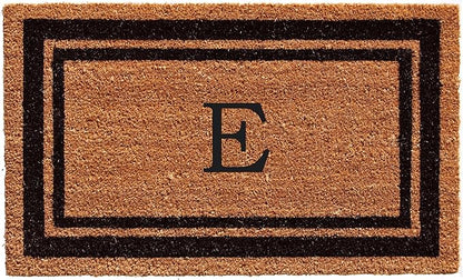 Calloway Mills 152963672E Black Border 36" x 72" Monogram Doormat Letter (E)