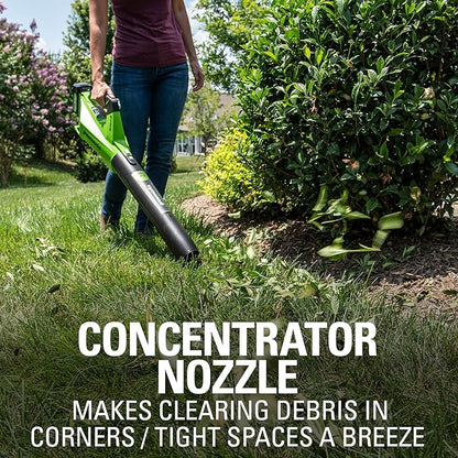 Greenworks 24V (110 MPH / 450 CFM / 125+ Compatible Tools) Cordless Brushless Axial Leaf Blower, Tool Only