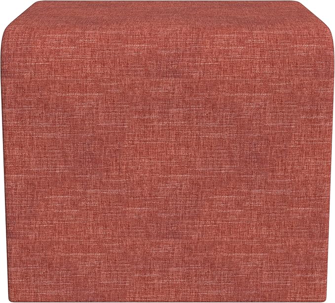 Modern Channel Pink Chenille Foot Stools Ottoman Home Décor, Soft Ottoman Foot Rest Chair for Bedroom and Living Room, Vanity Chair and Stool in Dressing Area, and Lounge