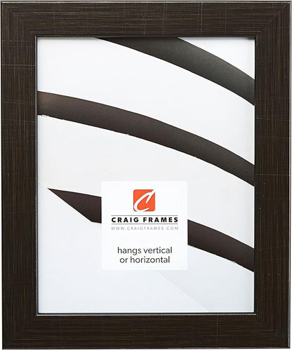 Craig Frames Bauhaus 125, 4x10 Picture Frame, Scratched Black