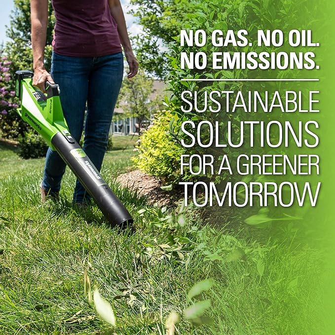 Greenworks 24V (110 MPH / 450 CFM / 125+ Compatible Tools) Cordless Brushless Axial Leaf Blower, Tool Only