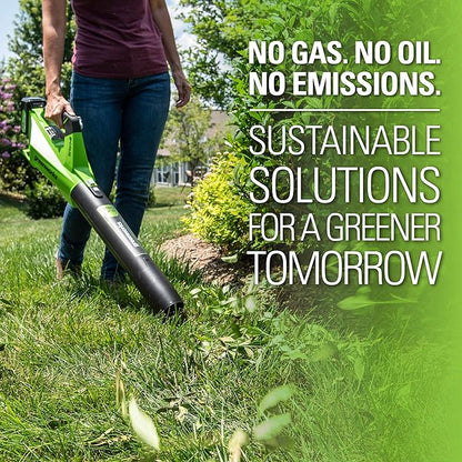 Greenworks 24V (110 MPH / 450 CFM / 125+ Compatible Tools) Cordless Brushless Axial Leaf Blower, Tool Only