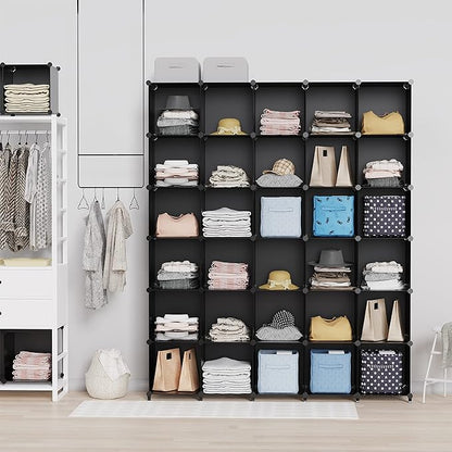 HOMIDEC Cube Storage Organizer 16-Cube Storage Shelf, Closet Organizer for Clothes, Closet Organizers and Storage,DIY Modular Bookshelf Storage Cubes for Bedroom, Living Room,Office