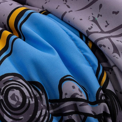 Btargot Gaming Stone Pattern Comforter Set for Boys Girls Kids, 3 Pieces Reversible Skateboard Game Console Flame Painting Bedding Set, Grey Full