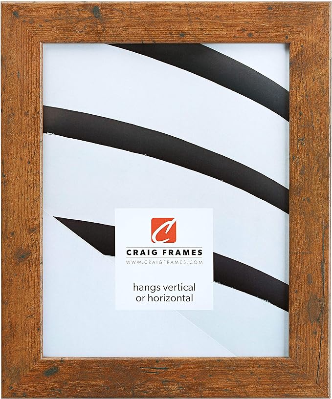 Craig Frames Bauhaus 125, 8x12 Picture Frame, Rustic Light Walnut