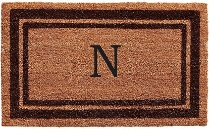 Calloway Mills 152982436N Brown Border 24" x 36" Monogram Doormat (Letter N)