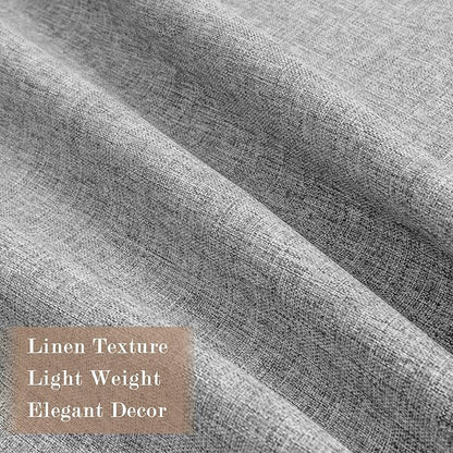 100% Blackout Linen Textured Drapes for Bedroom Pinch Pleated Curtains for Track System Portable Drapery for Sliding Glass Door/Storage/Space Room Divider, 70" Wx102 L, 1 PC, Light Grey